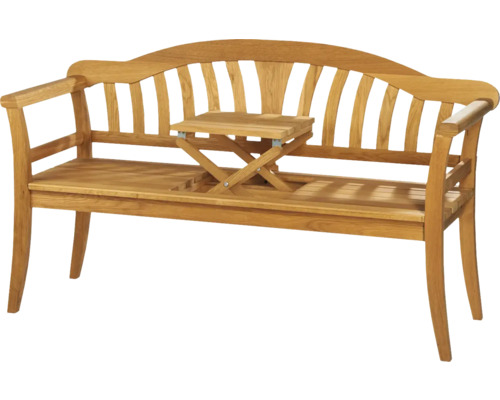 Banc de jardin en bois avec table pliante intégrée