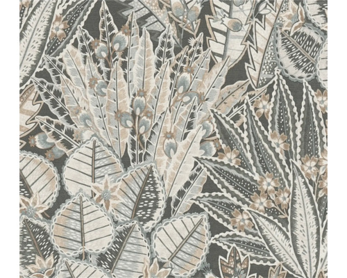 Papier peint intissé 39653-3 Ethno feuilles jungle gris