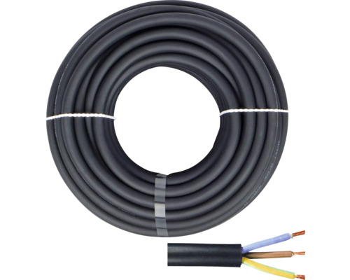 Tuyau flexible en caoutchouc H07 RN-F 3G1,5 mm² 20 m noir