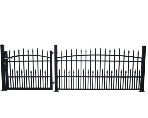 Metall Gartentor mit dekorativen Zierelementen