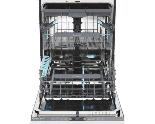 Geöffneter Geschirrspüler mit Geschirrkörben