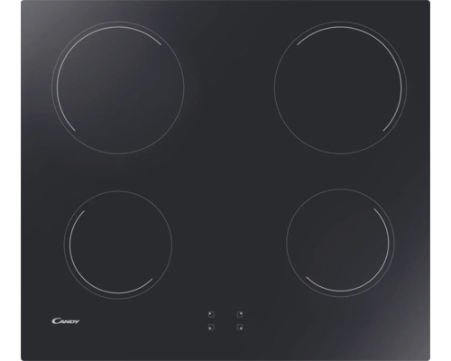 Plaque de cuisson vitrocéramique sans cadre Candy 59 x 52,2 cm 4 foyers CUTCE64 Plaque à induction avec quatre zones de cuisson
