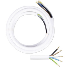 Weißes Elektrokabel mit freiliegenden Adern