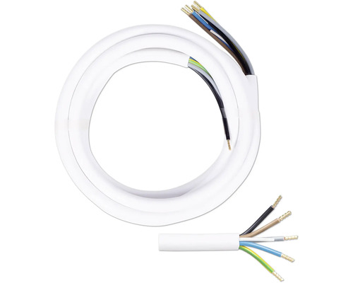 Câble de raccordement pour cuisinière H05VV-F 5G2,5 AE/AE 10 m blanc Câble électrique avec plusieurs conducteurs