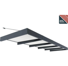 Auvent rectangulaire PALRAM-Canopia Sophia XL Opal 4710x1400x170 mm alu revêtu par poudre gris RAL 7016