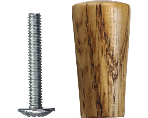 Bouton de meuble en bois avec vis