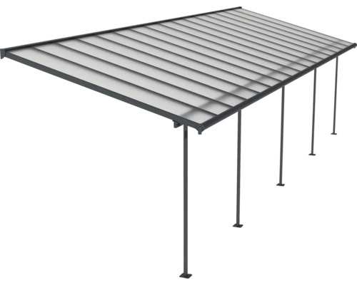 Überdachung mit mehreren Stützen und lichtdurchlässigem Dach