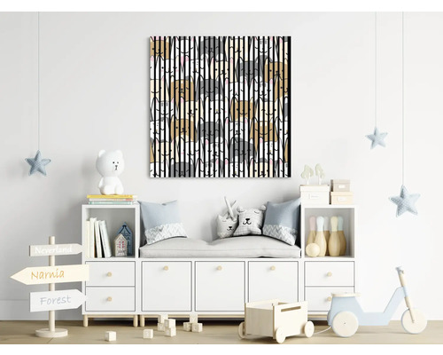 Dekoratives Wandbild mit Kaninchenmuster im Kinderzimmer