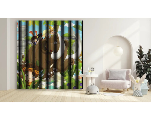 Kinderzimmerdekoration mit Wandbild mit Tiermotiv
