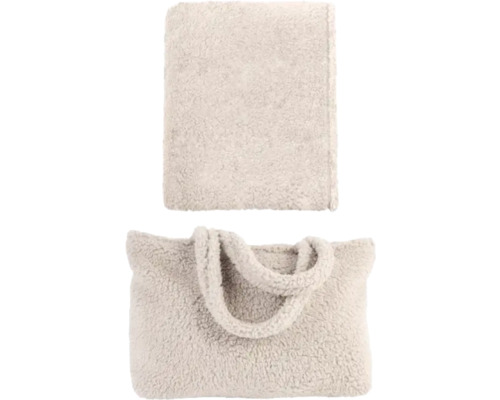 Couverture Teddy avec poche beige 200 x 150 cm