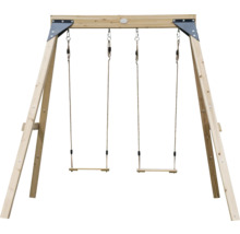 Holzschaukel mit zwei Schaukelsitzen für den Garten