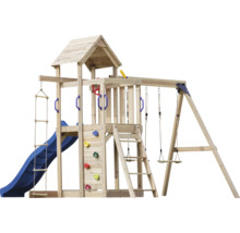 Spielturm aus Holz mit Rutsche, Schaukel und Kletterwand