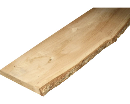 Massivholzbrett Eiche roh einseitig unbesäumt mit Baumkante 2000x 150 - 250 x 22 mm Massivholzbrett Eiche roh einseitig unbesäumt mit Baumkante 2000x 150 - 250 x 22 mm