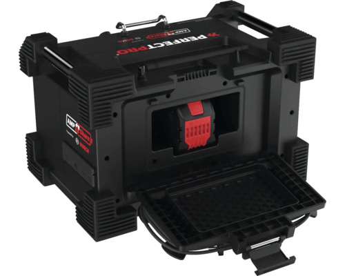 Radio de chantier Bosch Perfectpro avec compartiment ouvert pour batterie