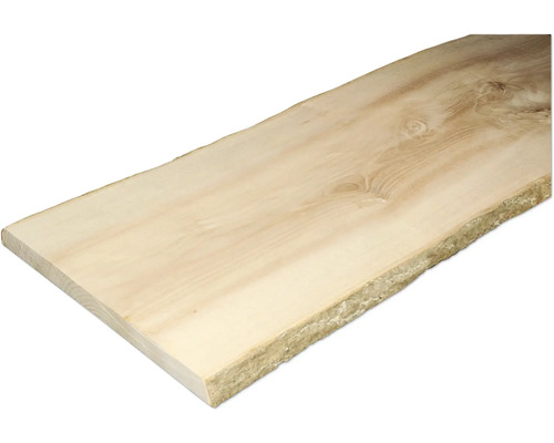 Massivholzbrett Esche roh einseitig unbesäumt mit Baumkante 2000x 260 - 350 x 22 mm Unbearbeitete Baumscheibe aus Holz
