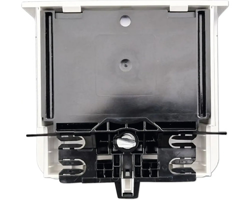 Vue intérieure d''un distributeur de papier toilette mural