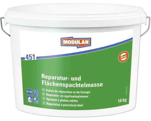 MODULAN 451 Reparatur- und Flächenspachtelmasse weiß 14 kg Eimer Reparatur- und Flächenspachtelmasse, 14 Kilogramm