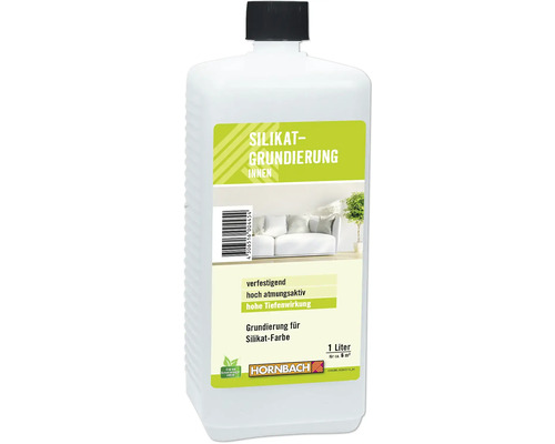 Sous-couche silicate HORNBACH intérieur transparent 1 l Primaire silicate pour intérieur dans une bouteille d''un litre de Hornbach
