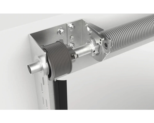 Garagentorfeder und Halterung