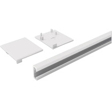 Aluminiumprofil mit Kunststoffabdeckung und Endkappen