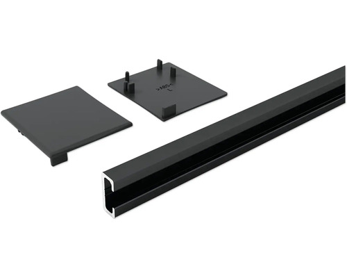 Pertura Profilé d'écartement 10 mm pour ferrure pour porte coulissante Selir noir (C35) l:4 m Cache avec embouts