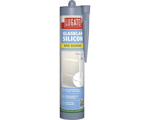 Cartouche de silicone Lugato Glasklar pour sceller les fenêtres et les portes