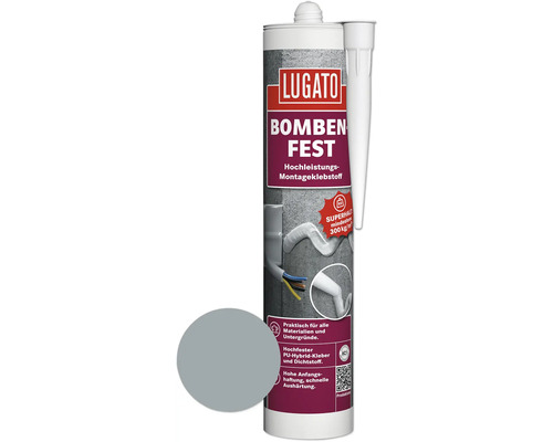Colle de montage/Matériau d'étanchéité Lugato Bombenfest gris 480 g