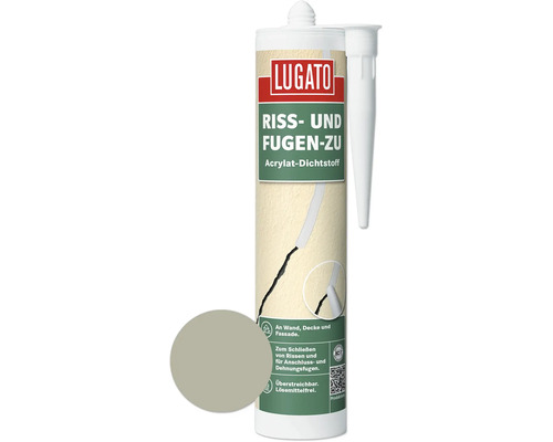 Matériau d'étanchéité acrylique Lugato fissures et joints bouchés gris 310 ml