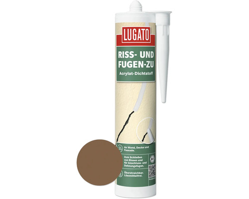 Matériau d'étanchéité acrylique Lugato Fissures et joints bouchés marron 310 ml