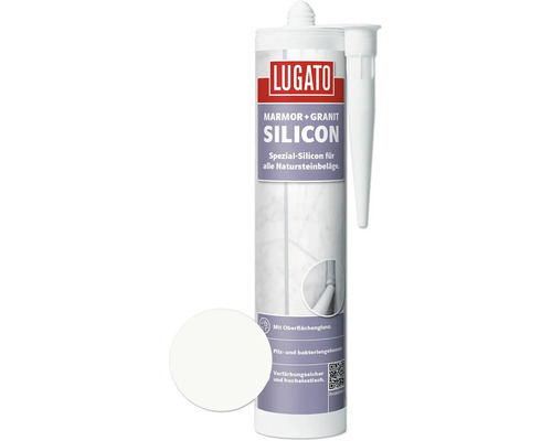 Silicone spécial Lugato Marbre + Granit blanc 310 ml