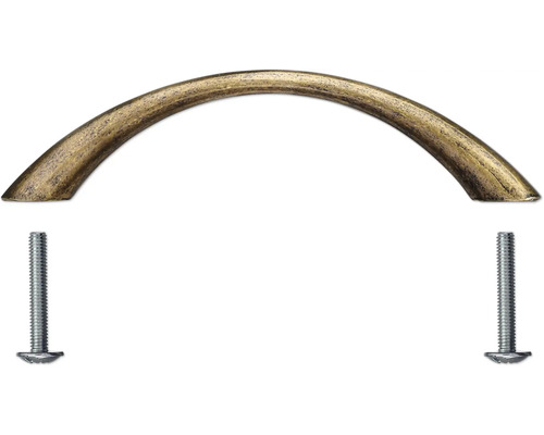 Poignée de meuble en métal avec deux vis