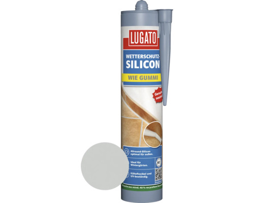 Silicone de protection contre les intempéries Lugato Comme du caoutchouc aluminium 310 ml