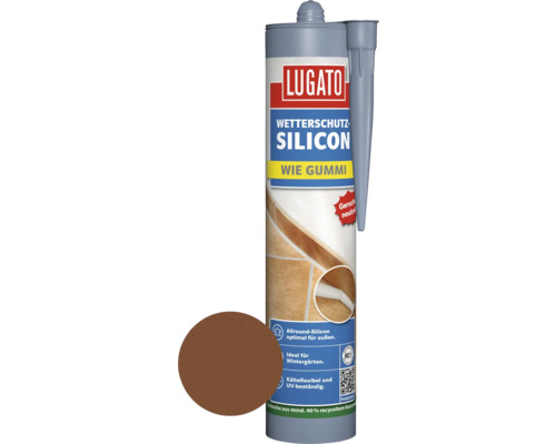 Silicone de protection contre les intempéries Lugato Comme du caoutchouc acajou 310 ml