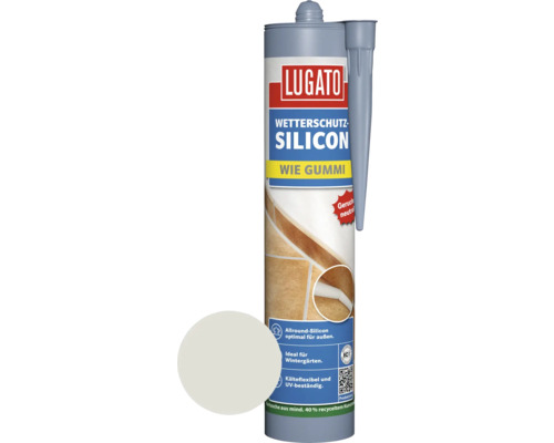 Silicone de protection contre les intempéries Lugato Comme du caoutchouc gris argent 310 ml