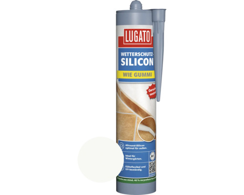 Silicone de protection contre les intempéries Lugato Comme du caoutchouc blanc 310 ml