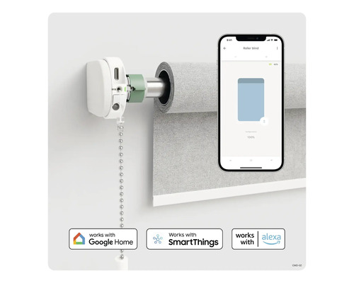 Store enrouleur automatisé avec chaînette et commande par smartphone