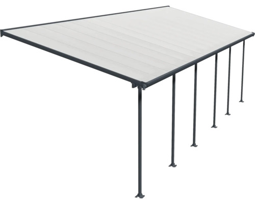 Pergola mit rechteckigem Dach und mehreren Stützpfosten.