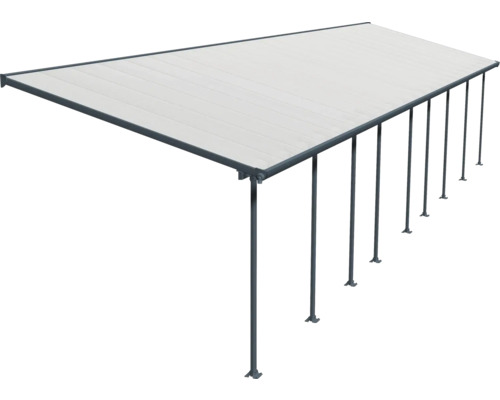 Terrassenüberdachung CANOPIA by Palram Feria 3x13.40 1340 x 294 cm anthrazit Freistehende Terrassenüberdachung mit Stahlpfosten