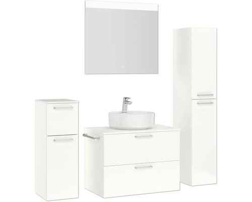Badezimmer-Set mit Waschtisch, Spiegel und Schränken