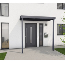 Gutta Auvent BS Plus XL RAL 7016 anthracite 250x125 cm avec 2 poteaux évacuation de l'eau à droite