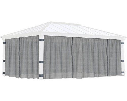 Pavillon avec rideaux pour le jardin