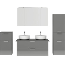 Badezimmer Set mit Waschbecken, Unterschrank und Hochschrank