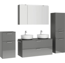 Badezimmer Möbelset mit Waschtisch, Spiegelschrank und Hochschrank