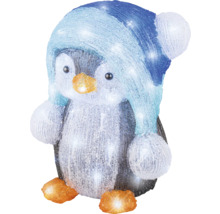 Figurine lumineuse pingouin avec bonnet comme décoration de Noël