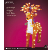 Figurine décorative renne en acrylique avec éclairage LED pour l''intérieur et l''extérieur