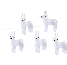 Guirlande lumineuse avec cinq rennes blancs