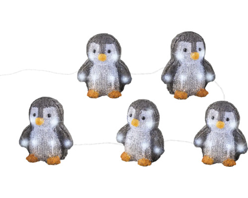 Guirlande lumineuse avec six figurines de pingouins