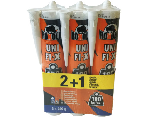 ROXOLID UNI-FIX Montagekleber 3x 380 g