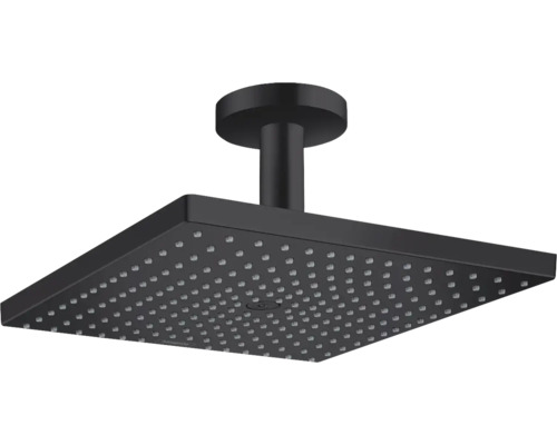 Pomme haute hansgrohe Raindance E angulaire 300 x 300 mm avec raccord au plafond noir mate