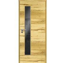 ZT Balkeneiche Furnier Quer 73,5x198,5 DIN Rechts MODERN 07 Glas Dunkelgrau